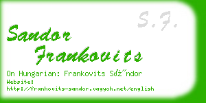 sandor frankovits business card